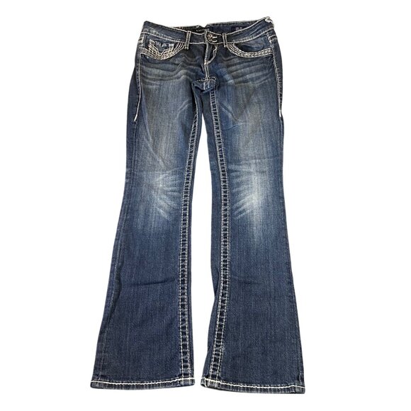 The Chelsea Slim Boot Womens Blue Denim Embroidered Jeans Size 5/6 Length 33 - Picture 2 of 9